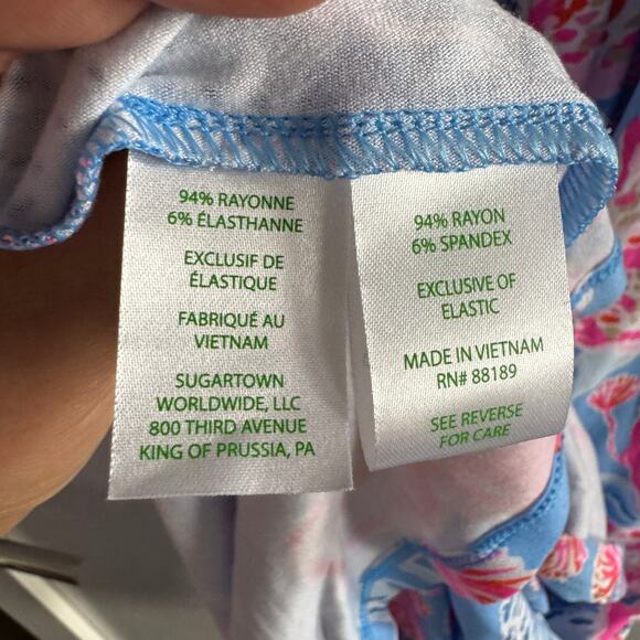 New Lilly Pulitzer Kailua Smocked Maxi Dress Blue Floral Smocked Tie Strap Sz XL - Picture 6 of 11